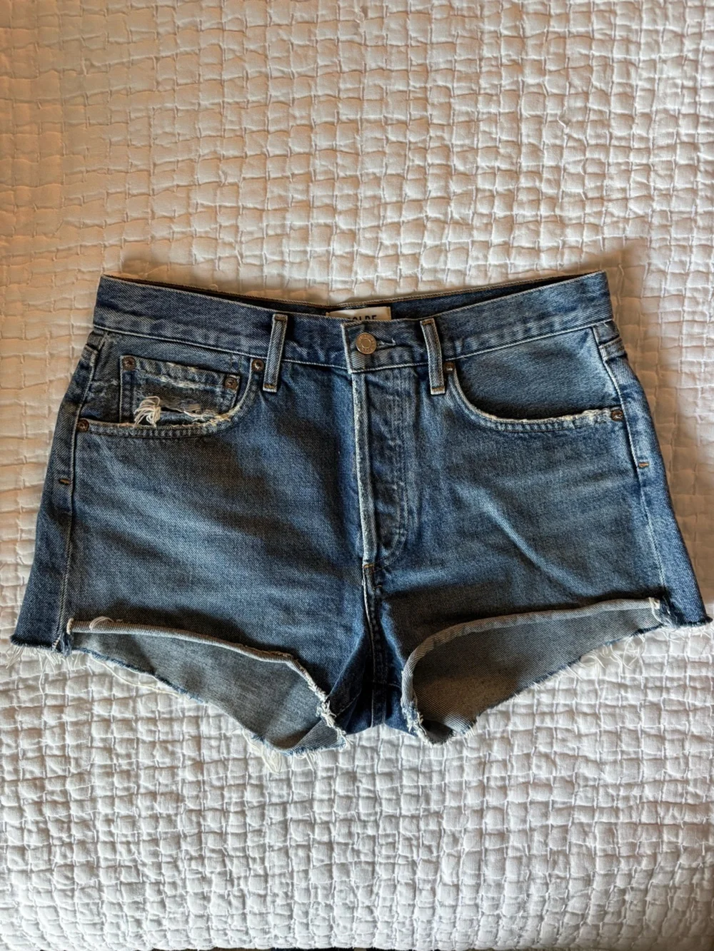 AGOLDE Parker Vintage Cutoff Denim Shorts Size 29 Medium Wash